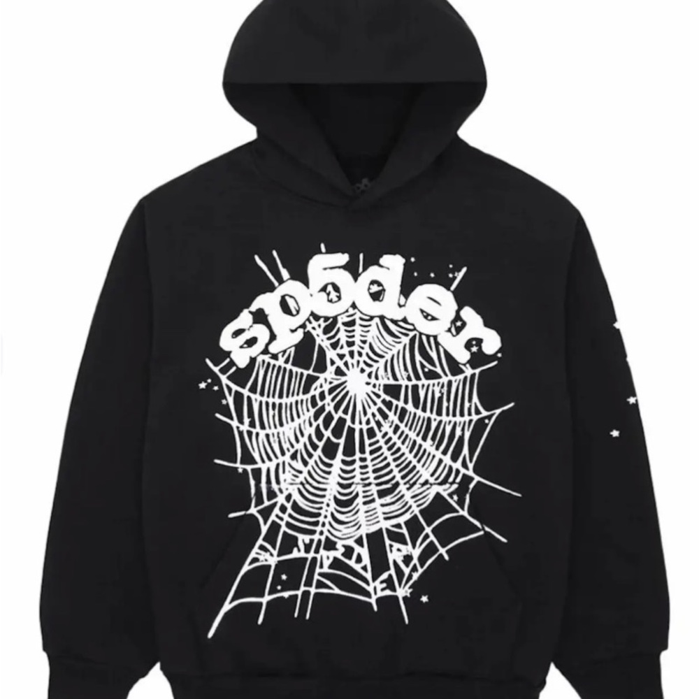 Spider Web Black Hoodie Sweater